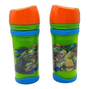 2 Zak! Teenage Mutant Ninja Turtle 8 Oz Water Bottle 2013 Set of 2 - Picture 1 of 13