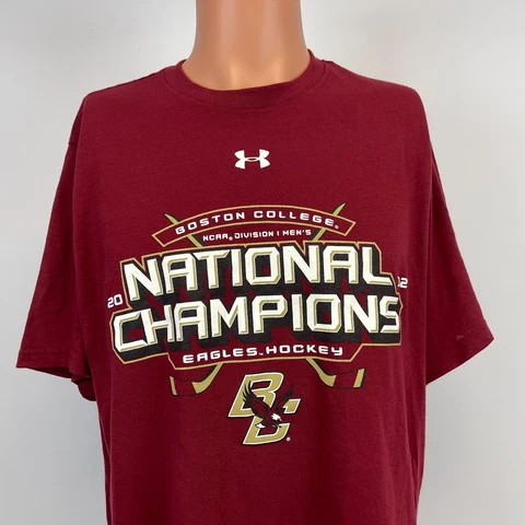 Under Armour Boston College Eagles Hockey National Champs T Shirt 2012 College L Cover