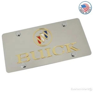 Buick Dual Logo License Plate (Gold on Chrome) - Bild 1 von 4