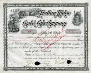 1898 Indian Ridge Coal & Coke Co Aktienzertifikat - Bild 1 von 1