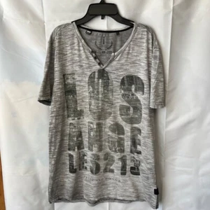 Buffalo Jeans Graphic T-Shirt Henley Short Sleeve Casual Top Mens Size MREAD - Picture 1 of 5