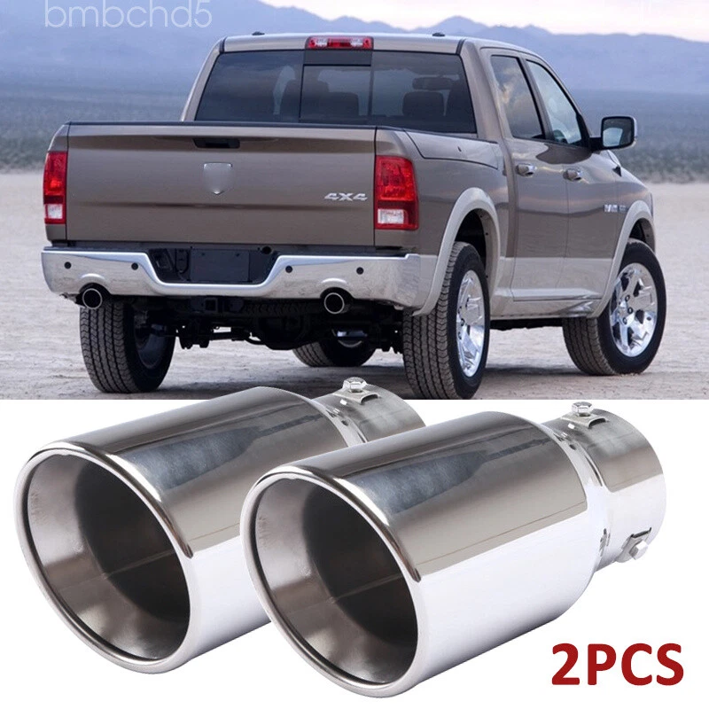 2PCS Car Exhaust Pipe Tip Rear Tail Throat Muffler Tailpipe For Dodge Ram - Image 1 of 4