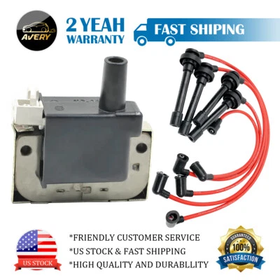 Ignition Coil+Wire Set for Acura Integra Honda Accord Civic CR-V 1990-2002 UF89 - Image 1 of 4