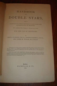 TEXAS ESTATE 1879 1st ED Handbook of Double Stars LONDON ASTRONOMY ILLUSTRATED - Picture 1 of 8