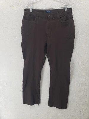 Pantalones Chinos Chaps Mujer 14 Marrón Mezcla Algodón Pierna Recta Calce Regular Foto 1 de 4