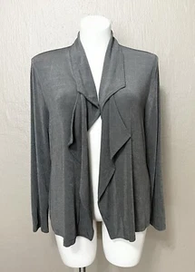 Chico's Travelers Drape Jacket Gray Silver Travel Career Size 3 / XL - Picture 1 of 7