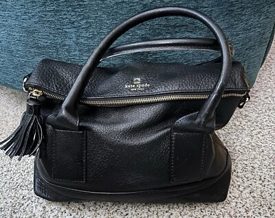 kate spade Southport Avenue Carmen 宽敞黑色皮革钱包 带斜挎包 — 第 1/4 张图片