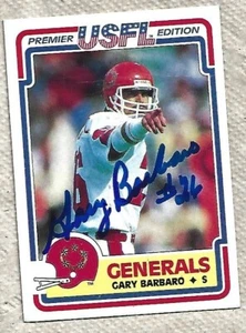Tarjeta de los jefes de la ciudad de Kansas City Chiefs de los Topps 1984 firmada por Gary Barbaro de Nueva Jersey - Imagen 1 de 1