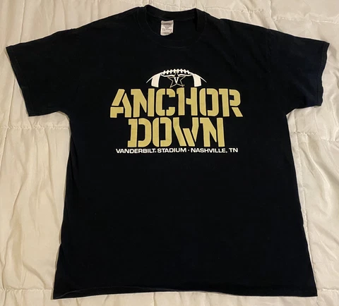 Vanderbilt Commodores “Anchor Down” Sz L T-Shirt Stadium Nashville VU Cheer Cover