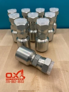 10 Parker Style 10643-12-12 Hydraulic Hose Crimp Fittings 3/4” Hose X 3/4” JIC - Picture 1 of 4