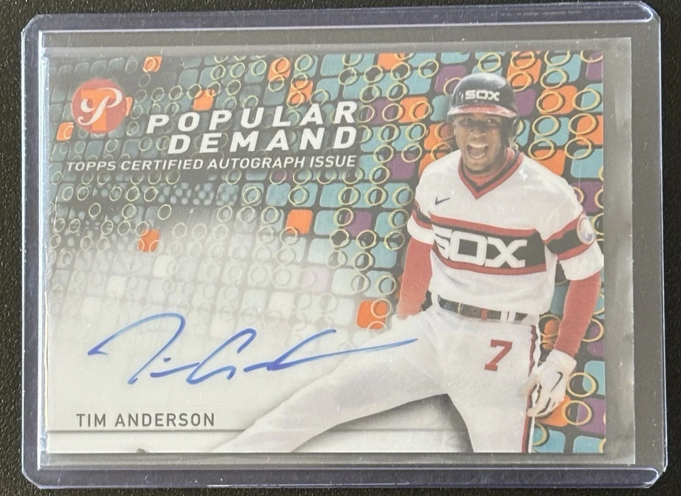 2022 Topps Pristine Tim Anderson PDA-TA Popular Demand Auto /25 Orange Refractor - Image 1 of 2