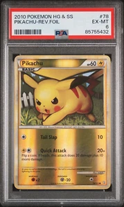 GCC Pokemon: Pikachu - Classificato PSA 6 EX-MT 2010 Soul Silver #78 Reverse Foil - Foto 1 di 2