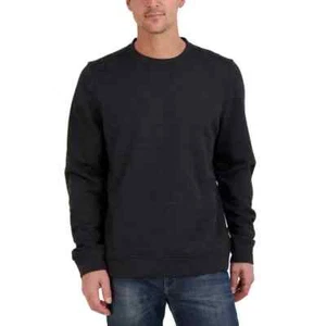 Men's Gerry Textured Crew Neck Sweatshirt Black Size Medium - Picture 1 of 9