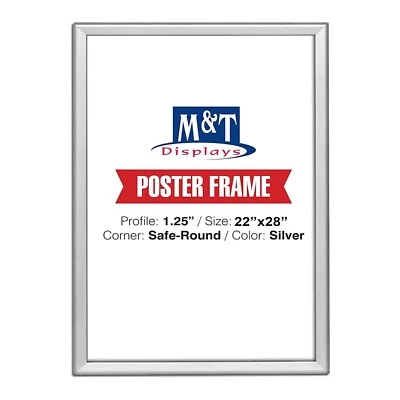 Snap Photo Picture Poster Frame Silver 1.25" Aluminum Profile Front Loading - Image 1 of 4