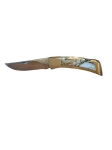 Vintage Gerber Legendary Blades Agate Lockback In Original Walnut Display Box - Picture 1 of 9