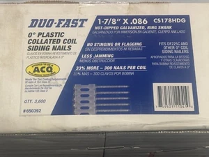 Duo-Fast Collated Coil Siding Nail CS178HDG 1 7/8 x .086 Ring Shank Galvanized - Picture 1 of 1