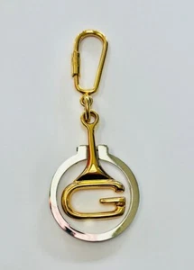 Vintage Gucci G large gold silver keychain - Picture 1 of 4