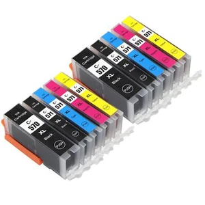 10 Ink Cartridges for Canon PIXMA MG5752 TS6052 MG6851 TS5050 TS6050 - XL Set - Picture 1 of 5
