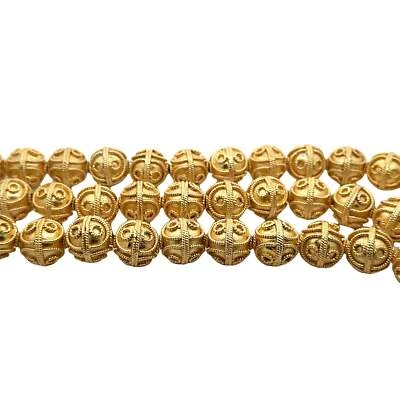 1 Strand of Decorative Beads, Gold Finish And Silver Plated, Brushed Finish, e-c - Image 1 of 4