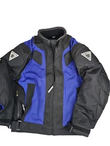 Nitro Euro Racing Motorcycle Jacket Armor Black Blue Mens Medium Dura Guard V - Picture 1 of 12