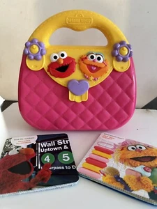 Sesame Street Lot Mattel Elmo Zoe Pink Plastic Quilted Toy Purse With Cards - Picture 1 of 6