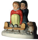 Winter Downhill Daring Figurine Inspired By Norman Rockwell Numbered Grossman