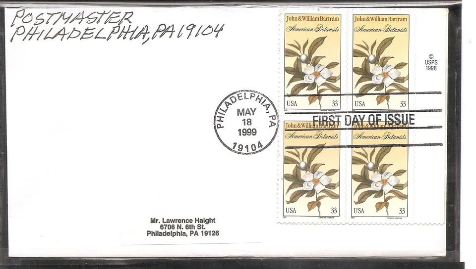 US SC # 3314 Bartram FDC.  No Cachet. - Image 1 of 1