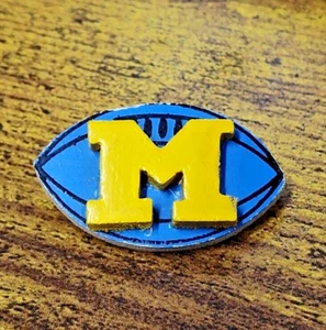 University of Michigan Wolverines Football Homemade Wood Lapel Hat Pin - Picture 1 of 3