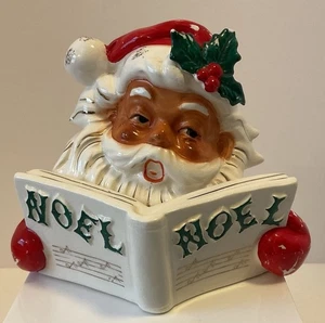 VINTAGE LIPPER & MANN NOEL SINGING SANTA CLAUS CANDLEHOLDER CHRISTMAS FIGURINE - Picture 1 of 15
