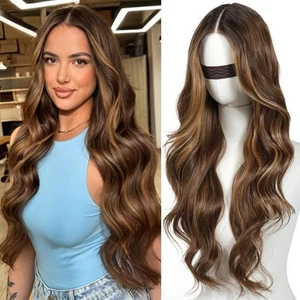 Vorgeschnittene Lace Kleberlose Perücke Wear and Go Synthetik Lace Front Perücken für Frauen Bro... - Bild 1 von 6