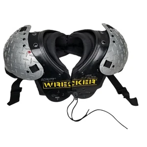 Schutt Wrecker Football Shoulder Pads Large Black Silver Protective Equipment - Picture 1 of 14