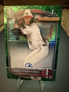 CADEN KENDLE 2025 BOWMAN CROMO PRIMER AUTÓGRAFO VERDE HIERBA AUTOMÁTICO/99 - Imagen 1 de 7