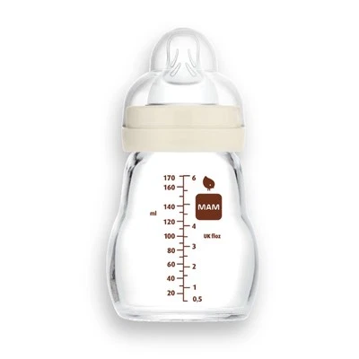 Feel Good Slow Flow Premium Glass Baby Bottles, Easy Switch Between Breast an... - Image 1 of 4