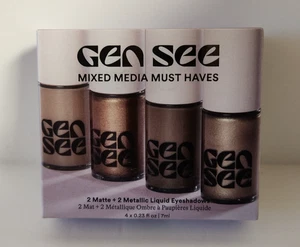 Gen See Mixed Media Must Haves Liquid Eyeshadow Set 2 Matte 2 Metallic 4 Pack - Picture 1 of 6