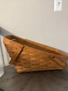 Vintage Longaberger Vegetable Basket with liner Handwoven double handle USA - Picture 1 of 4