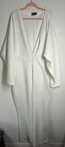 Mono blanco plisado cuello en V Pretty Little Things Curve talla 26 nuevo sin etiquetas - Imagen 1 de 2