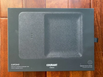 Courant Catch:3 Wireless Charging Tray – Leather – Charcoal – Open Box – Box & C - Image 1 of 4