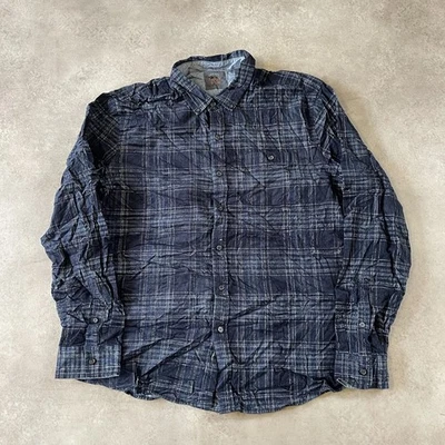 Legacy Corduroy Shirt Mens XL Checkered Cord Button Down Top, Navy - Image 1 of 4