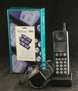 Vintage 1990s NEC Candybar Cell Phone Retractable Antenna -Talktime 800 w Box - Picture 1 of 12