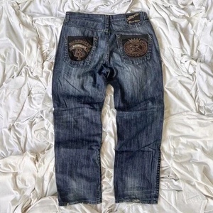 Jeans Pelle Pelle Vintage Hombres 38x34 Edición Limitada Sueltos Pierna Ancha Denim - Imagen 1 de 3