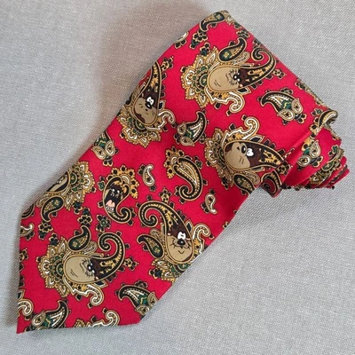 Corbata de cachemira Taz Devil Looney Tunes 1997 vintage oro rojo WB novedad 57x3,75 Foto 1 de 4