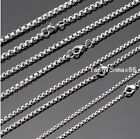 Wholesale In Bulk Lots Silver Stainless Steel Charm Box Chain Necklace 18"-30"