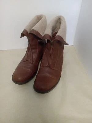 Bass Brown Leather Zip Up Winter Boots - Image 1 of 4