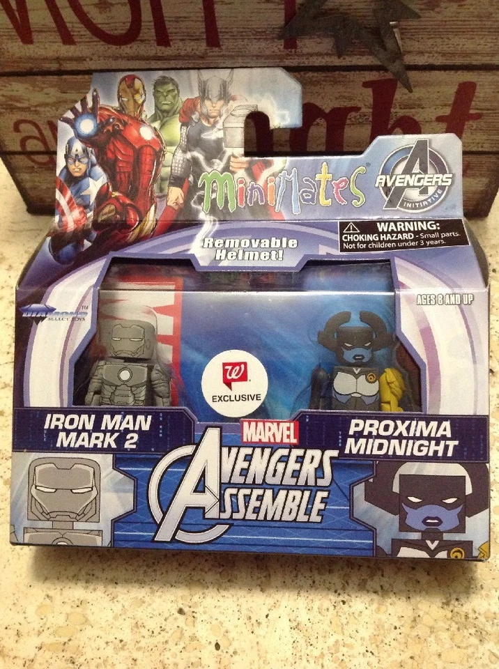MARVEL MINIMATES AVENGERS PAQUETE DE 2 IRON MAN MARK 2 PROXIMA MIDNIGHT WALGREEN'S NUEVO Foto 1 de 1