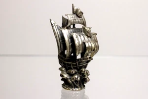 Vintage Maritim Segelschiff Metall kleine schwere Figur 3,25" - Bild 1 von 9