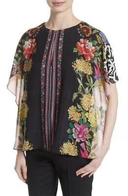 Blusa de seda con estampado floral y laberinto ETRO para mujer 187326 talla It 40 / EE. UU. 4 Foto 1 de 4