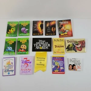 Lot of 14 Walt Disney Store Pin-Back Buttons Pins Tarzan Bugs Pinocchio 6thSense - Picture 1 of 10