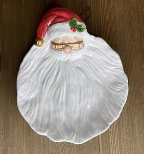 Omnibus by Fitz & Floyd Santa Claus Serving Cookie Canape Plate - Picture 1 of 5