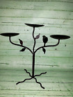 #Tree of Life 13X13" Free Standing Triple Candle Holder W/ Bird & Leaves