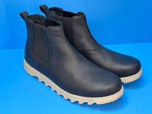 New Men's Sorel Kezar Waterproof All Leather Black Chelsea Boots in Size 13 - Picture 1 of 8